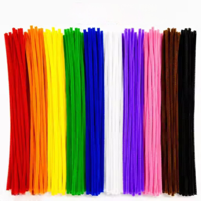 KHUSHA CREATIONS 100 Pcs Multicolor Chenille Pipe Cleaners for DIY Art & Craft