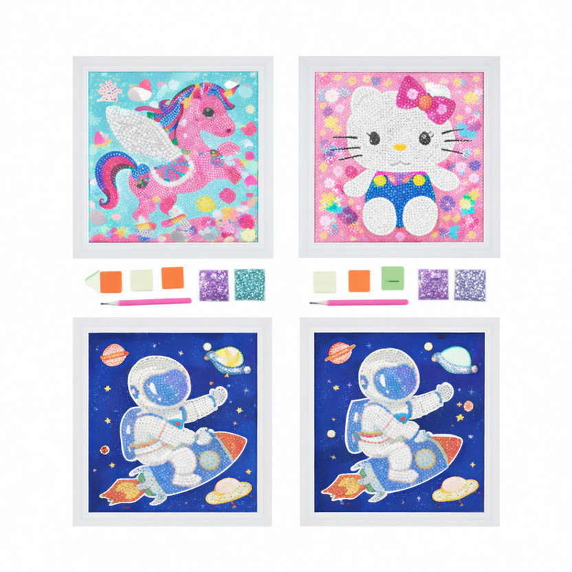 GiftyJoy 5D Diamond Painting Kit (Pack of 4) – DIY Art & Craft Set for Kids & Adults