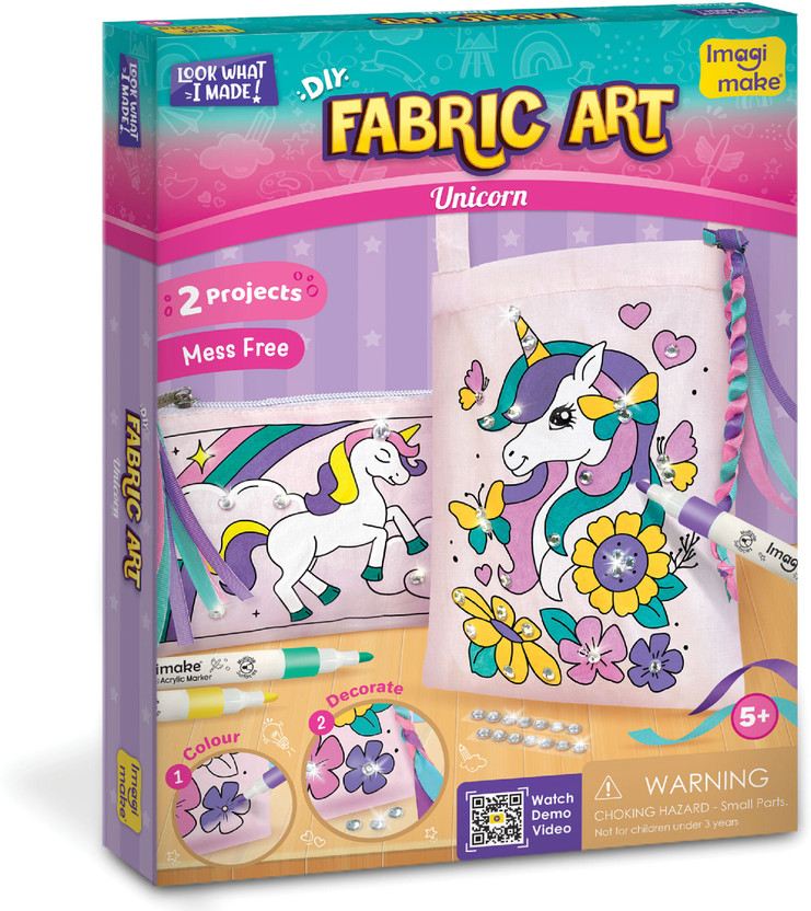 Imagimake Fabric Unicorn|DIY Kit for Kids|Art & Craft Gift for Girls