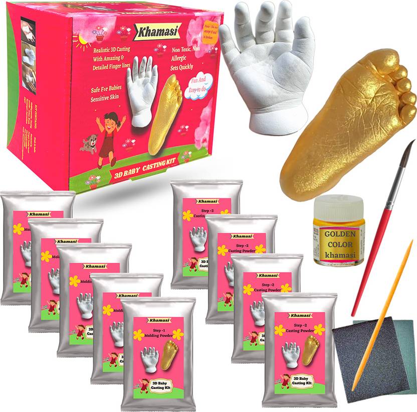 Khamasi 3D Baby Hand and Foot Casting kit for Baby special Gift (Under