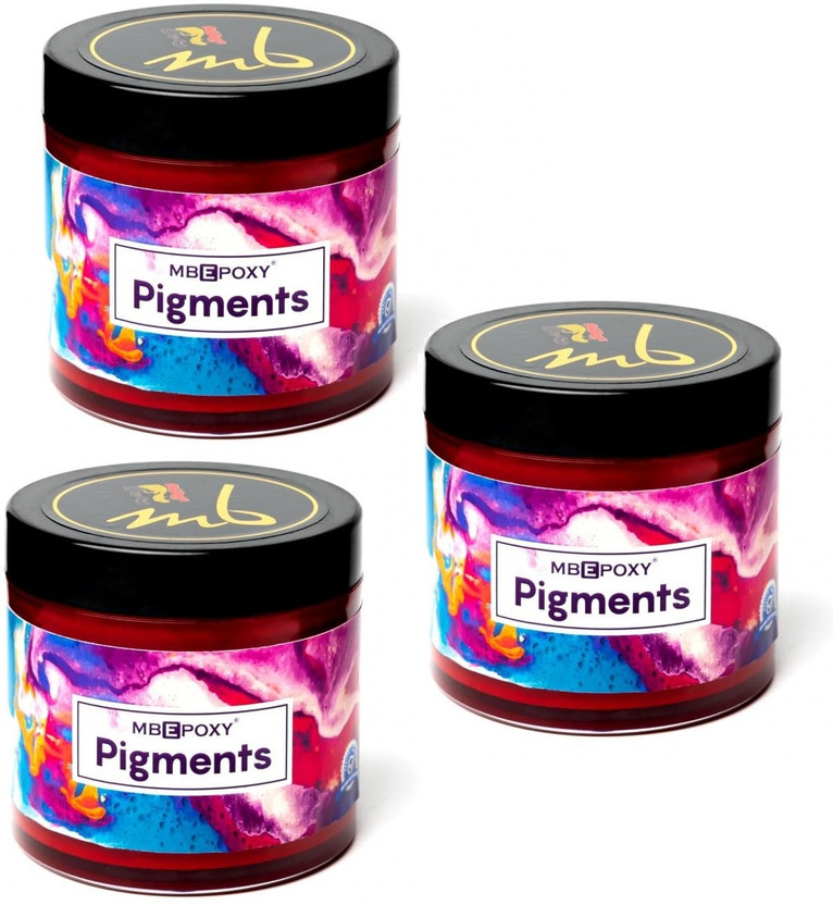 MBEPOXY Epoxy Resin Crystal Clear for Art & Crafts Pigments Epoxy-Red - Pack of 3