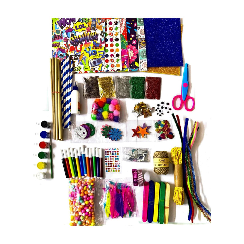 KHUSHA CREATIONS Craft Material Kit / Craft Kit for Kids / Gift for Kids / DIY Material kit / Hobby Craft