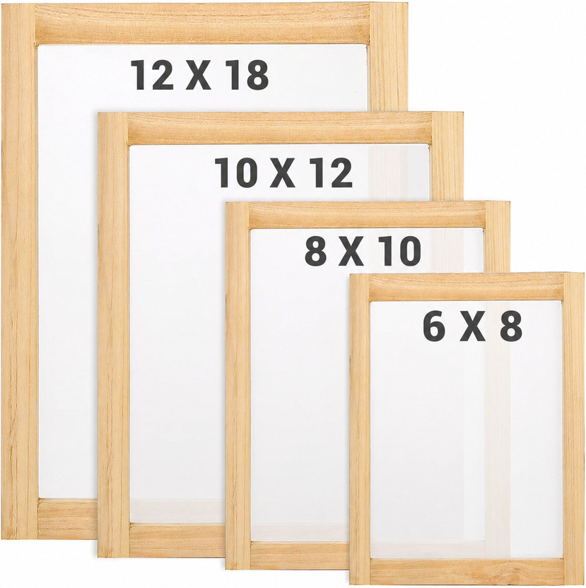 MrKrafts MrKrafts Screen Printing Frames with 120 Mesh Set of 4 (6x8, 8x10, 10x12, 12x18) - Flipkart Deal