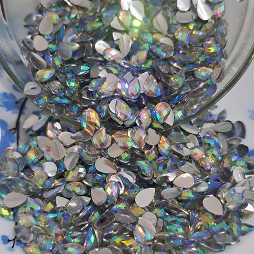 AAASAH AAASAH 8x5mm Drop Shape Rainbow Colour Stone Crystal Kundan Beads Stone 500 Pcs - Flipkart Deal