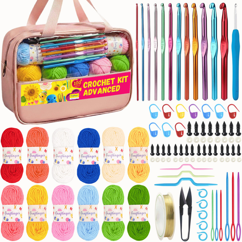 Craftinger Crochet Kits for Beginners with 100+ Pcs Crochet Accessories