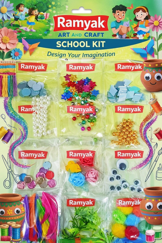 Ramyak Art and Craft School Kit | Complete Craft Decoration Kit | DIY Activities