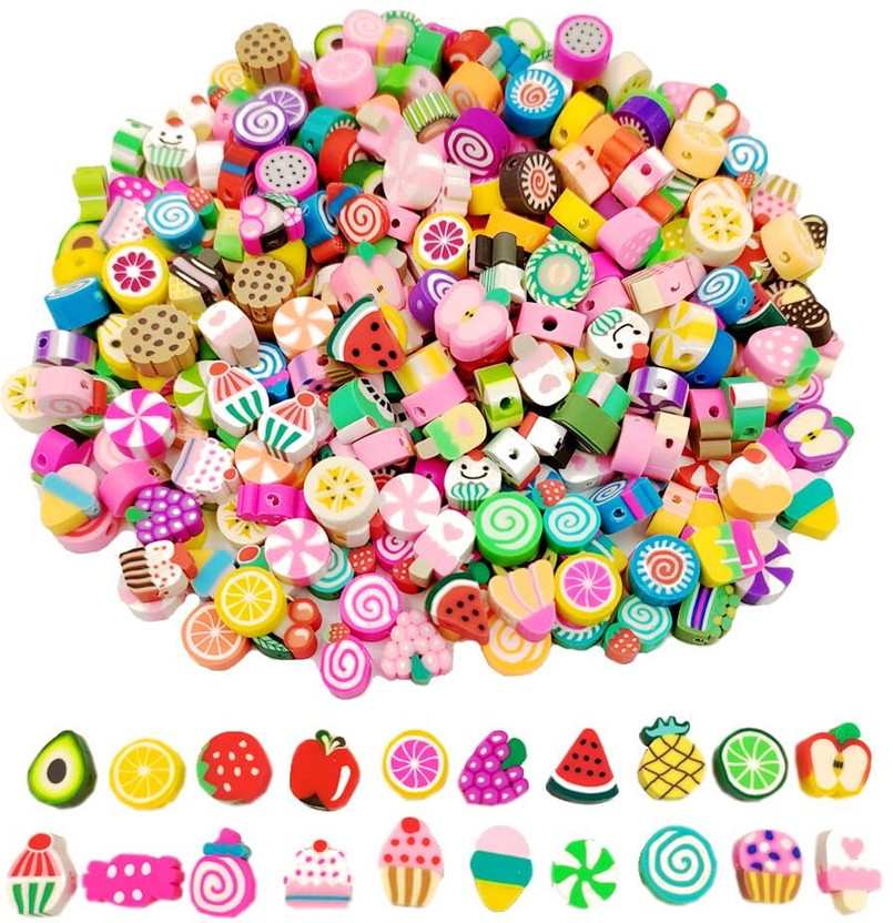 DIVINE HERBS Polymer Clay Beads 200 Pcs Set for Bracelet Making | DIY Jewelry Craft Kit