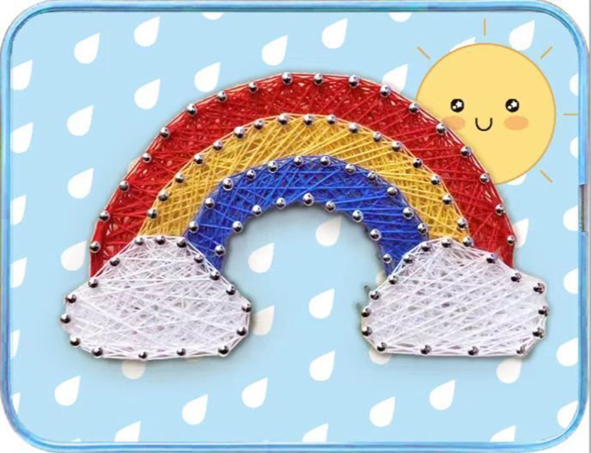 dimorraclub DIY Rainbow String Art Kit for Kids | Creative Craft Activity | Educational Set
