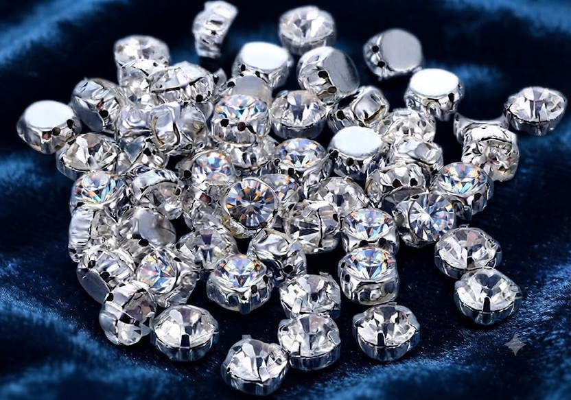 FICERIE Bulk Set: High-Quality Sparkling Clear Sew-On Crystal Stones