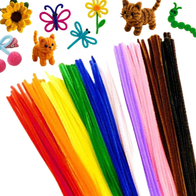 banira Chenille Stem Pipe Cleaner 12 MultiColor for Hobby Make Craft,Scrapbooking,DIY
