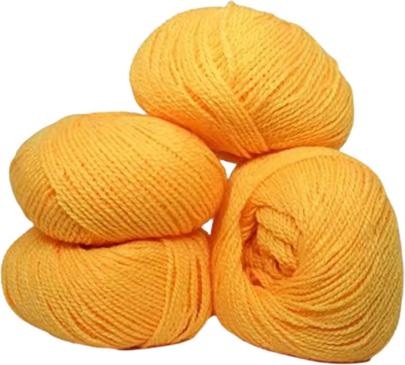 KHUSHA CREATIONS Yellow Yarn Balls Set of 6 for Crochet Knitting Crafting DIY Projects