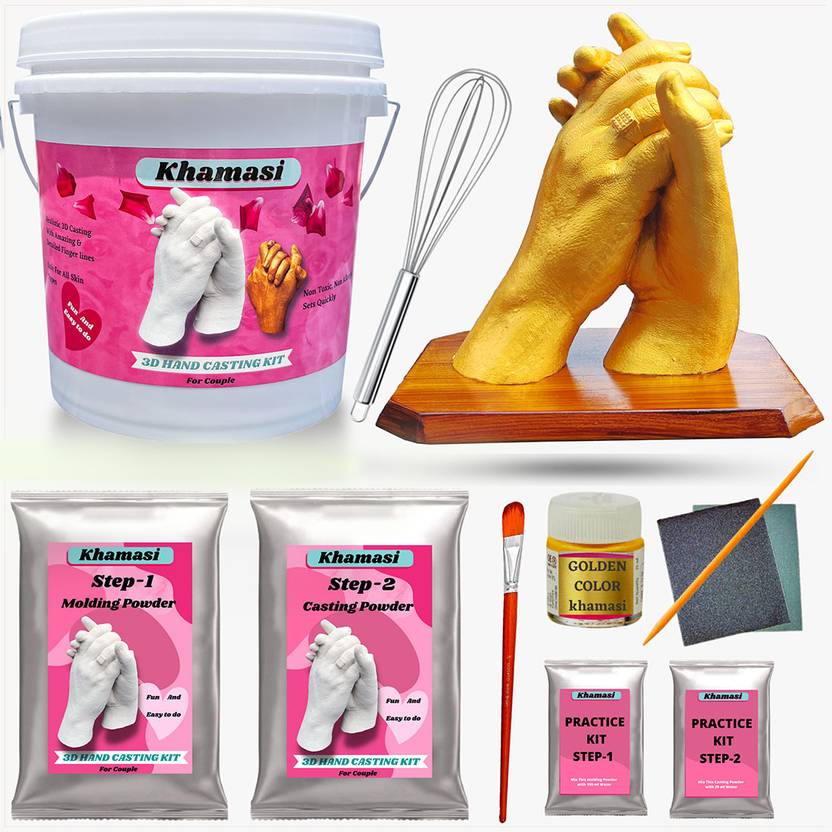 Khamasi 3D Hand Molding Casting Kit for Couples, Special Anniversary