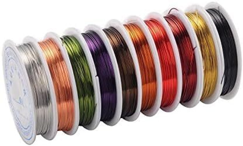 MOREL 10 rolls of Thread Wire Approx. 10 Meters for Jewellery Making multicolour 10pc