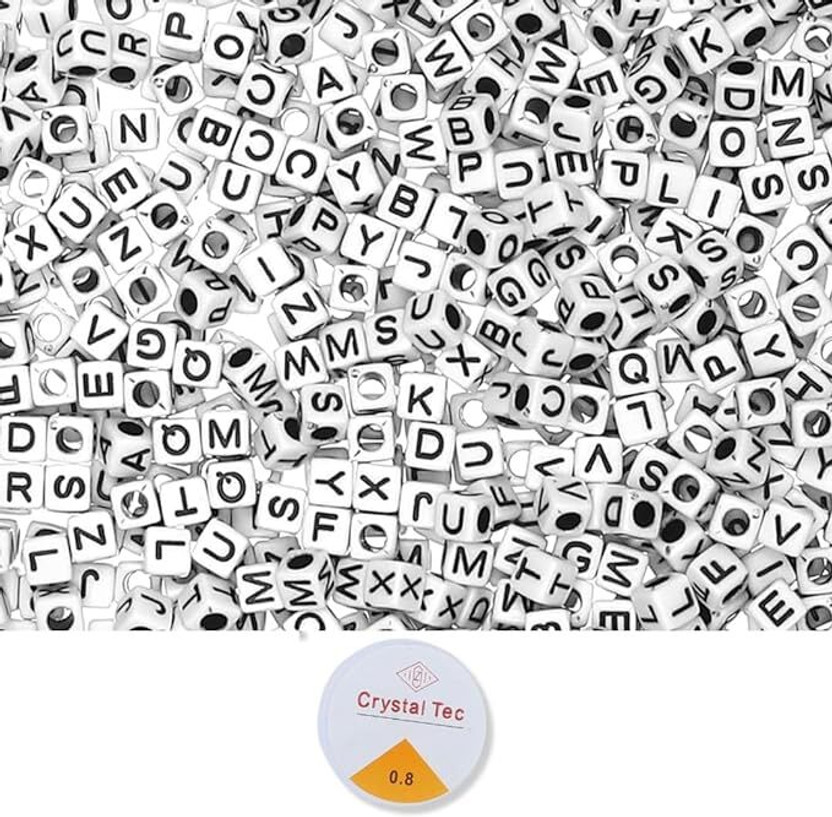 ambitieux 300+ Cube Shape Plastic Alphabet Beads Creative DIY