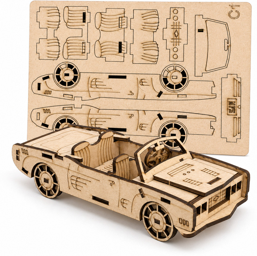 WoodyTales DIY Wooden Sports Car Model Kit