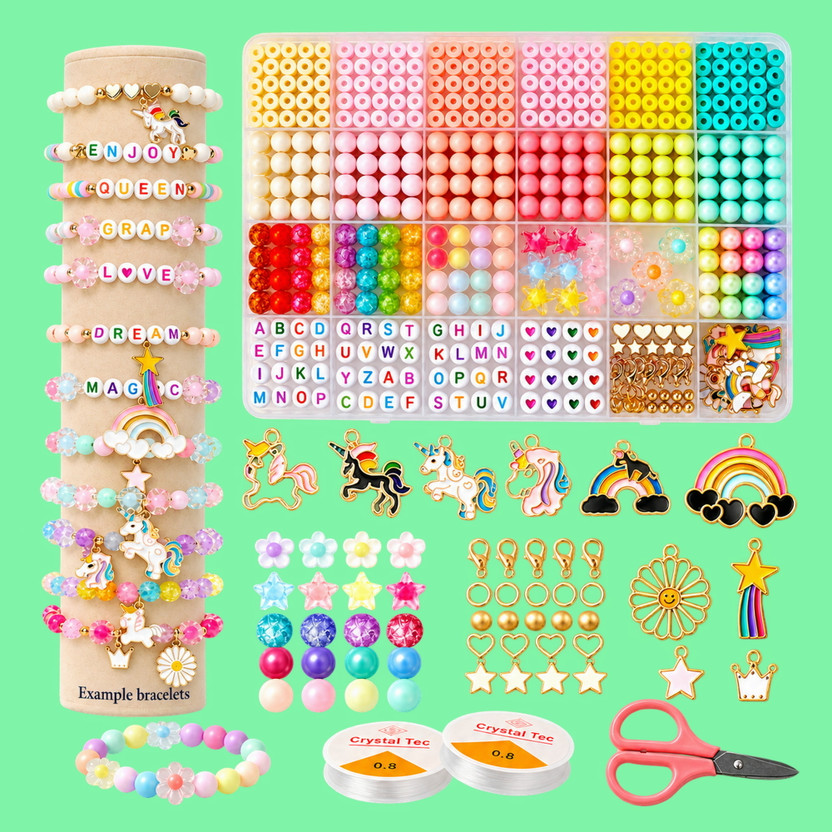 ASTRAVELLON Designer Style DIY Jewellery Making Kit for Hobby Crafting with Rainbow Beads