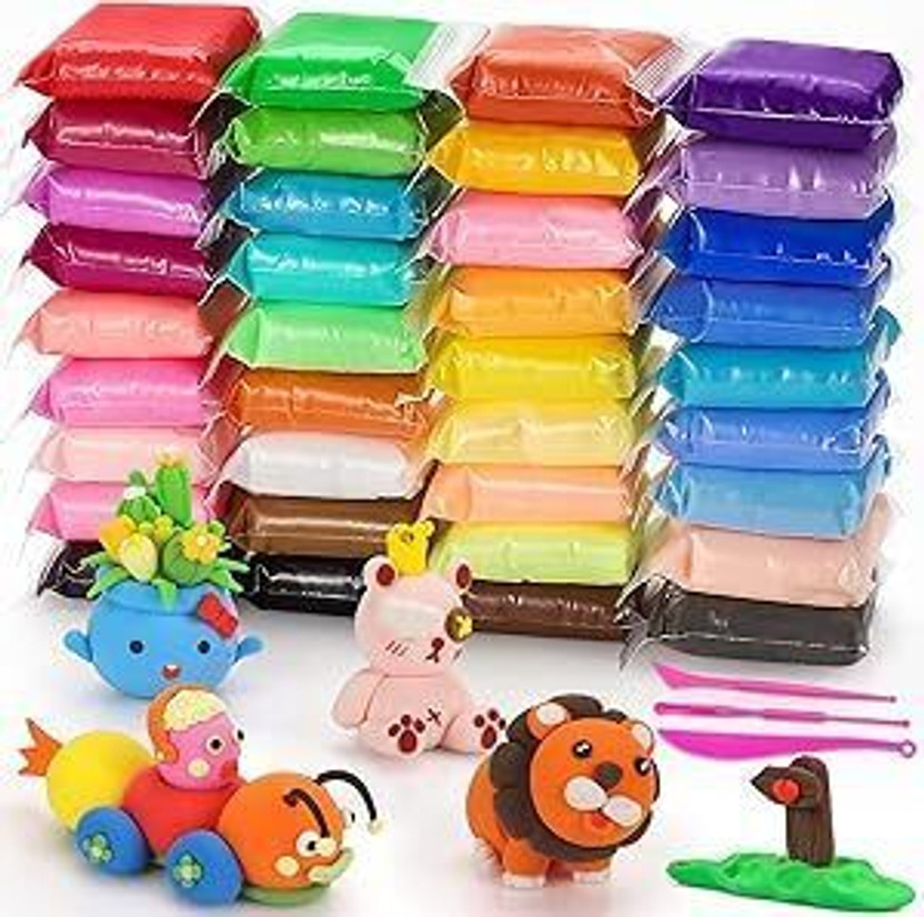 Crafty villa Creative Art For Children (12pc Colorful Clay)
