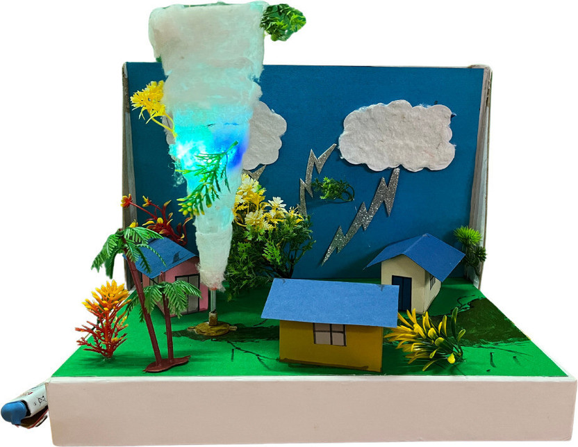 komodo craft Cyclone Science Model Kit with LED Lights, Working Motor, DIY Weather Project