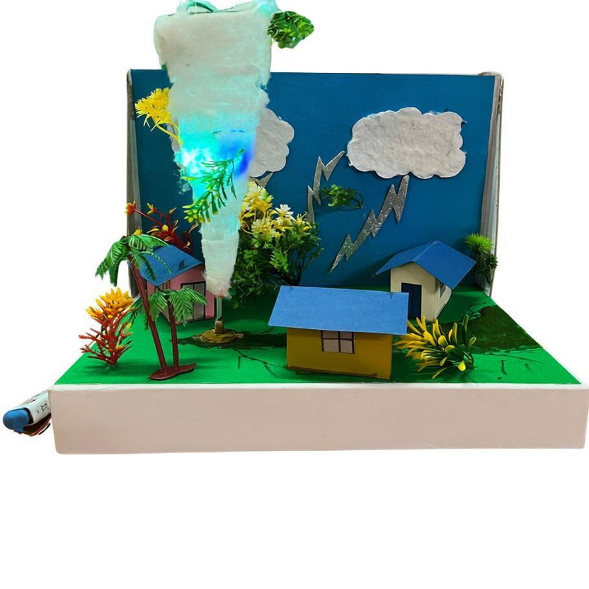 komodo craft Cyclone Science Model Kit with LED Lights, Working Motor, DIY Weather Project