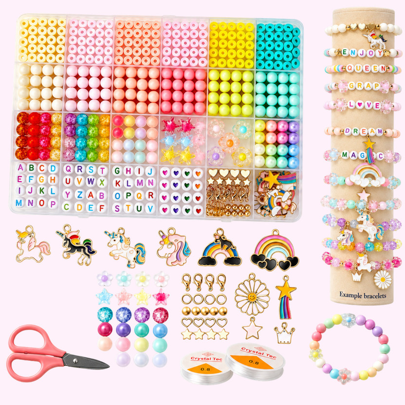 ASTRAVELLON DIY Bracelet Making Kit with Pearl Style Beads for Hobby Crafting - Multi Colour