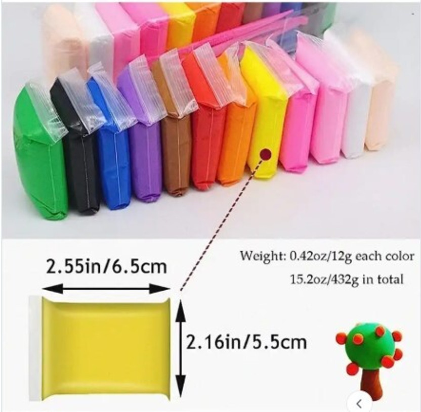 KOBBET 12 Pcs Modeling Clay with Tools Soft Non-Toxic Clay Toy Craft Mud Clay for Kids