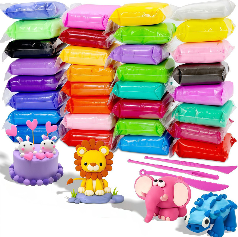 yempaa 12 Colour cloud Clay art toy kids playing clay and craft (pack 1) 12 peice