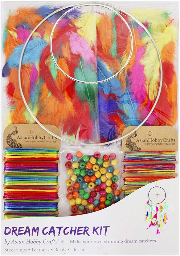 ASIAN HOBBY CRAFTS Aluminum Diy Dream Catcher Kit (1 x 7 inch, Multi)