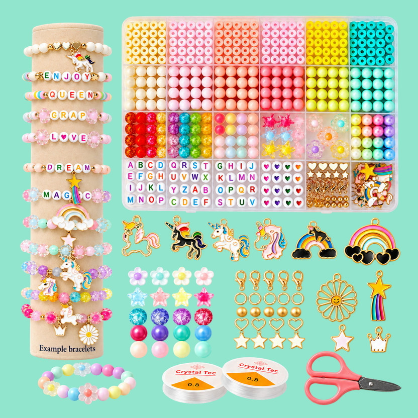 ASTRAVELLON DIY Modern Craft Friendship Bracelet Kit for Hobby Crafting with Colour Beads