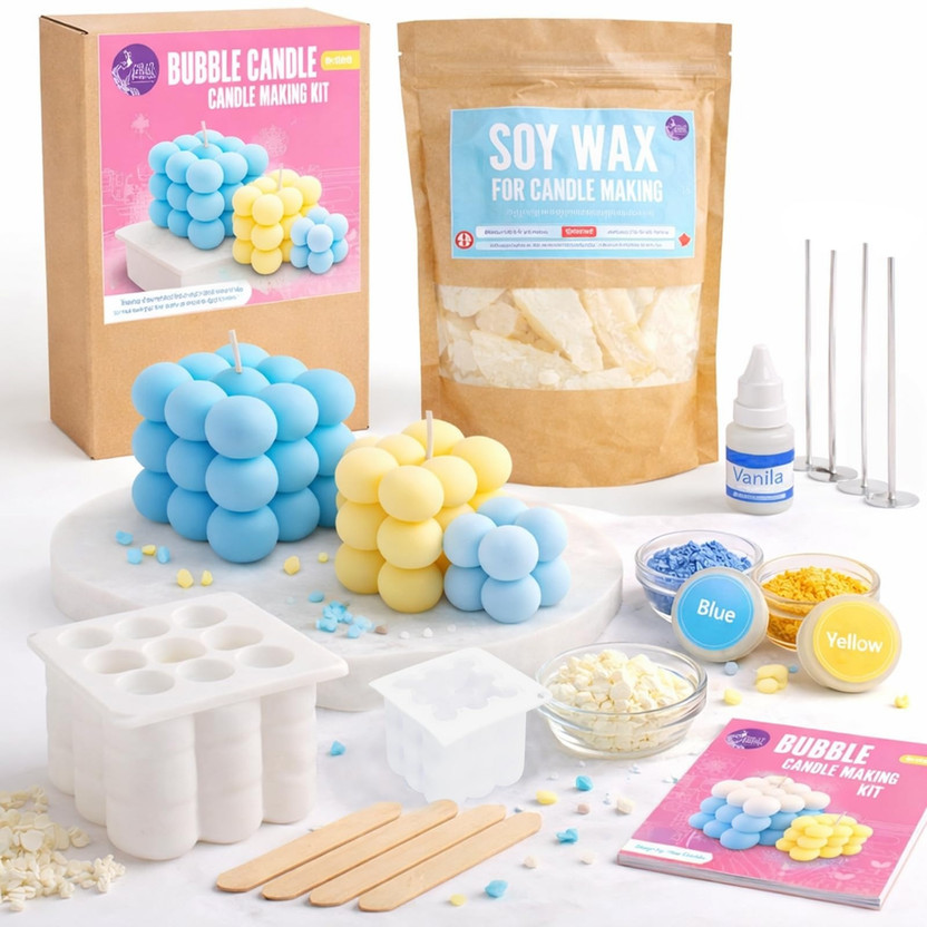 ASIAN HOBBY CRAFTS DIY Scented Bubble Candle Making Kit with Material Set for Beginners