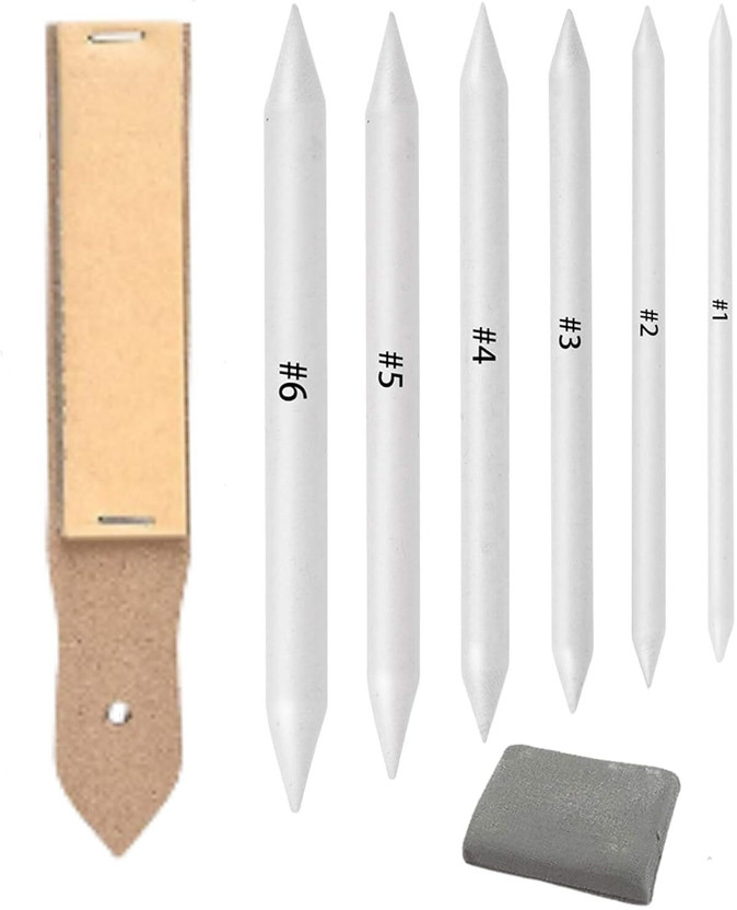 Like Like it Paper Blending Stump Set with Sand Paper and Kneadable Art Eraser - (White) - Flipkart Deal