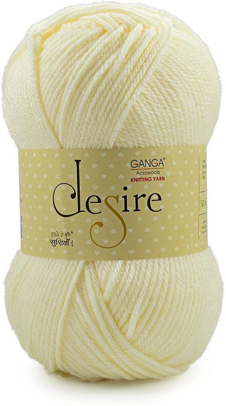 GANGA Desire Hand Knitting and Crochet yarn (Cream) (200gms)