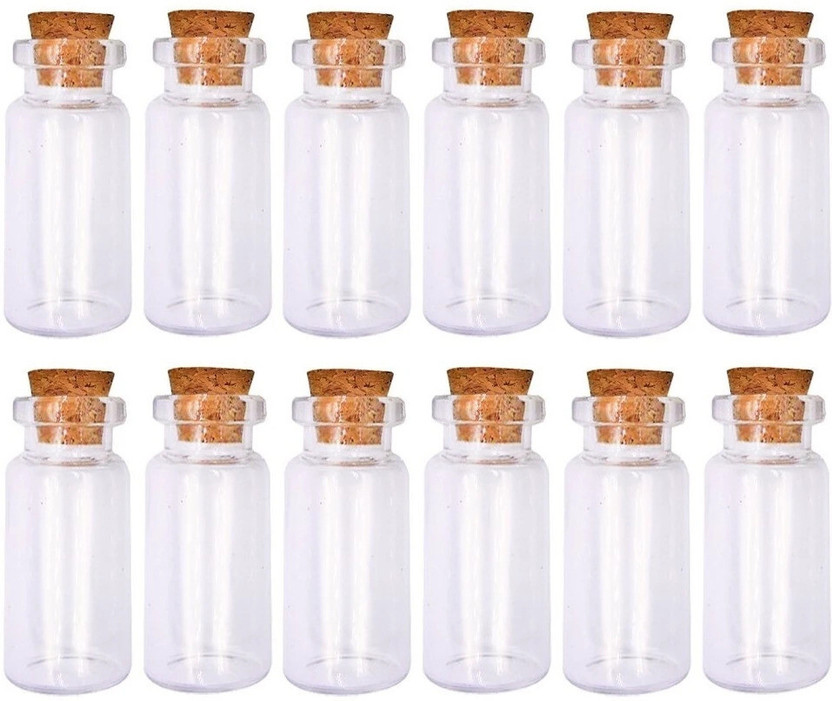 KRYTONE Wishing Bottle Glass Material With Cork Stoppers For DIY Decoration(12 Pcs)