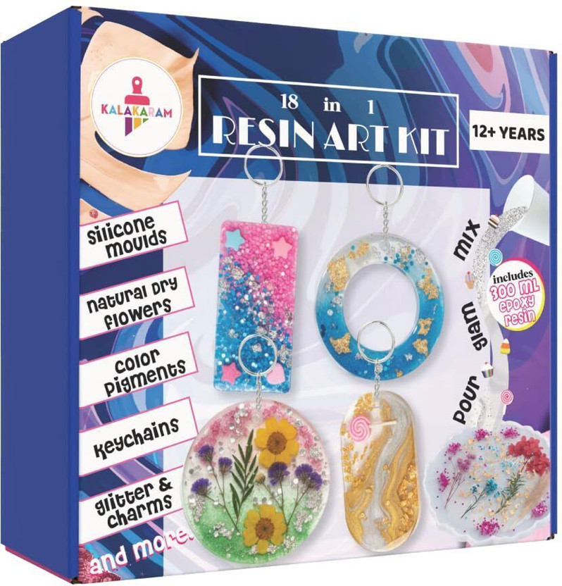 Kalakaram Diy 18 in 1 Resin Art Kit for Beginners | Epoxy Resin Kit for Handmade Gifts
