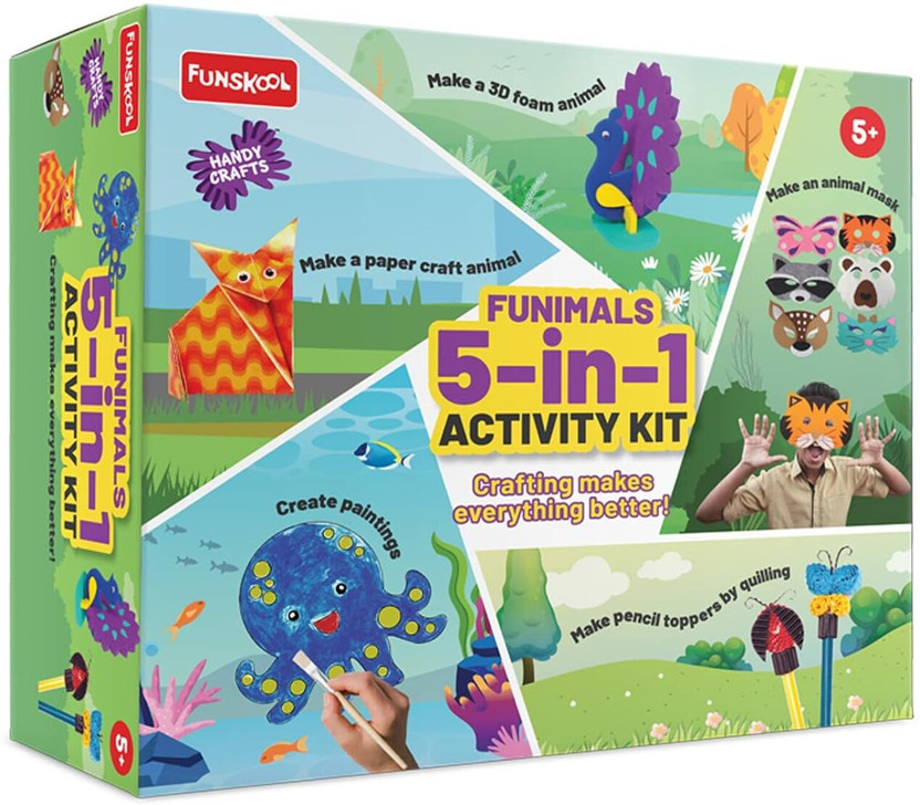 FUNSKOOL Handycrafts FUNIMALS 5-in-1 Activity Kit Age 5+ Years