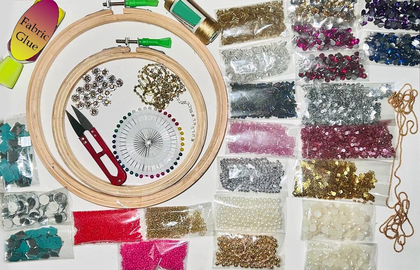 KHUSHA CREATIONS Decoration Hand Embroidery kit/Embroidery Hoop With Material Kit/DIY Hobby Kit