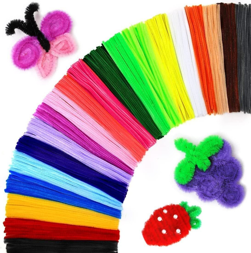 JAVALI Pipe Cleaner Multi Color : 100pcs for Hobby Crafts, Scrapbooking, DIY Accessory