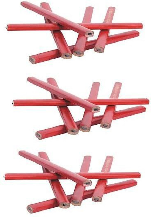 NOZOMI Carpenter Pencils / flat pencil / urdu writing pencil / arabic writing pencil / calligraphy pencil - bulk pack of 18 pc.