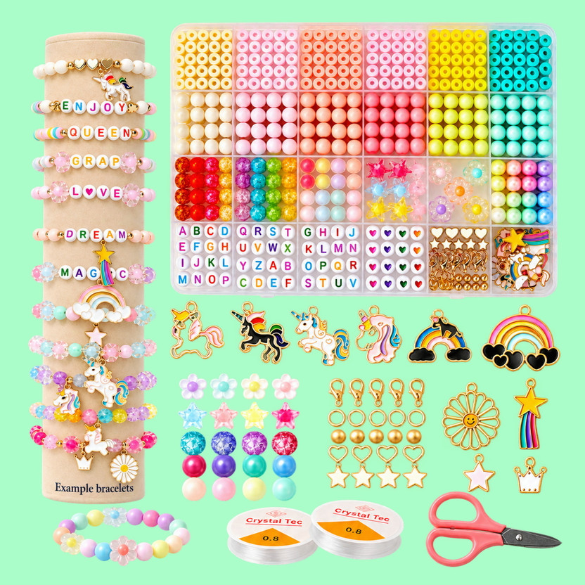 ASTRAVELLON DIY Fun Craft Jewellery Making Kit for Hobby Crafting with Flower Beads