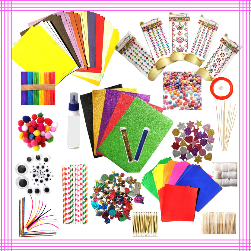 hobbyhut School Art and Craft Kit for Girls and Boys-400+ Pieces Craft Supplies