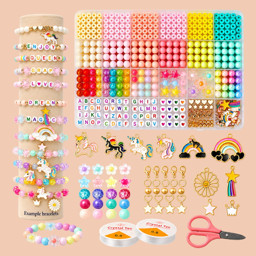 ASTRAVELLON DIY Jewellery Making Kit - Imagination Set with Pastel Beads for Hobby Crafting