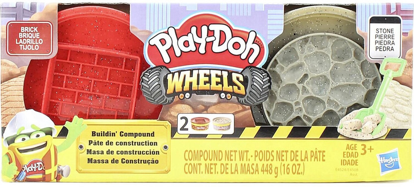 PLAY-DOH Wheels Brick and Stone Buildin' Compound 2-Pack for Kids 3 Years and Up