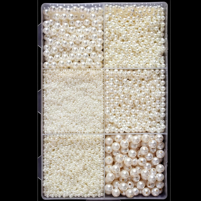 RAION 6 size Cream white Pearl beads for craft and jewellery making Pack of 3250 Pcs