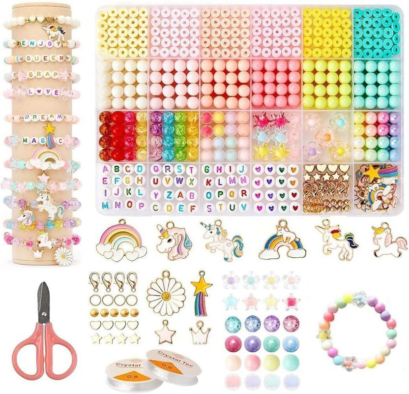 GDNK Bracelet Making Kit With Unicorn Pendants Jewellery Making Kit For Girls