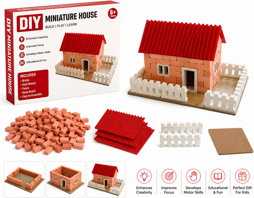KHP ENTERPRISES DIY Red Roof Mini House Kit
