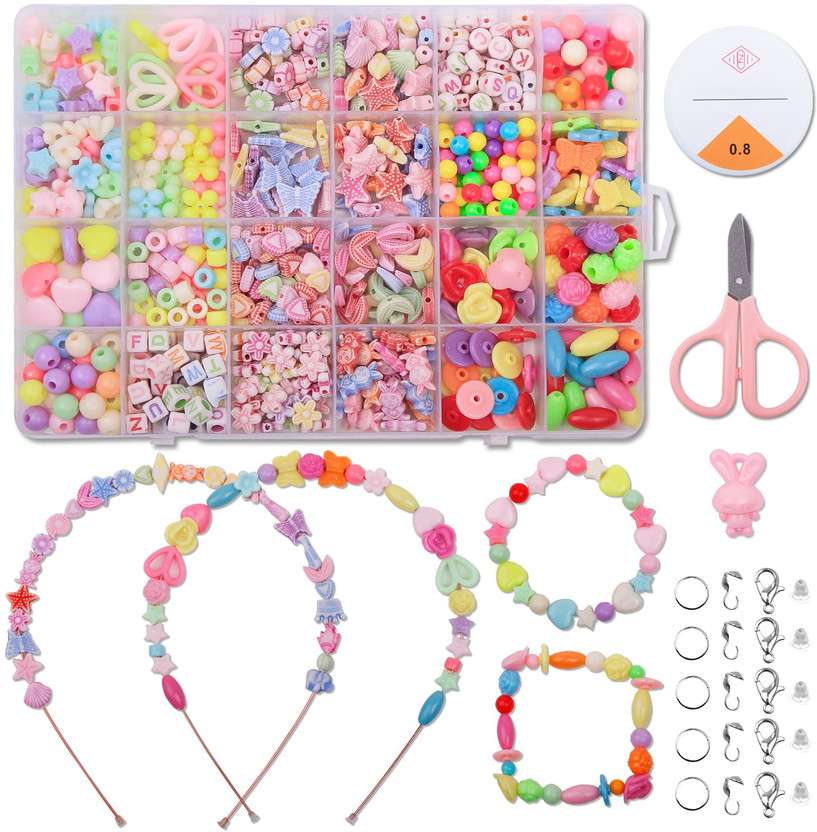 Pamidhar Jewellery Making Kit, Colorful Beads Set for Kids DIY Craft Bracelet