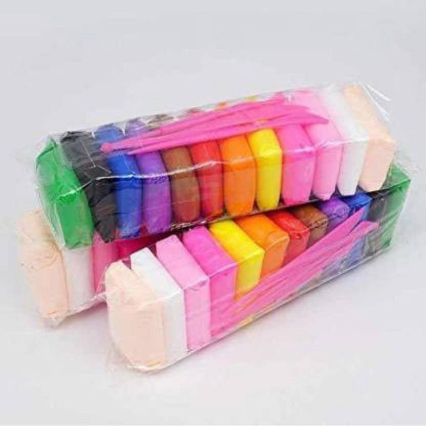 absquare 24 Colour/Set Light Clay, Modelling Clay DIY Educational Clay