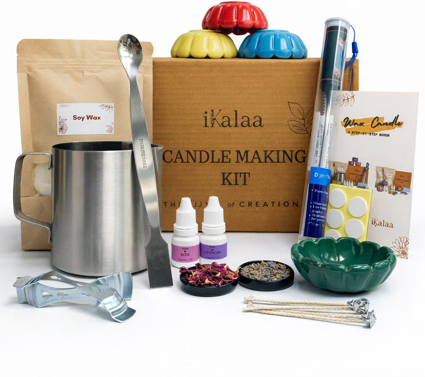 IKALAA Candle Making kit DIY soy wax with Ceramic bowl.