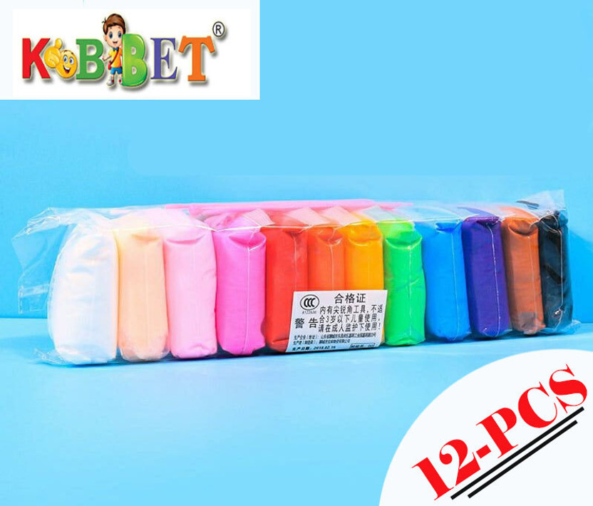 KOBBET 12Pcs Ultra-Light DIY Creative Air Dry Clay for Magic Clay with 3 Moulds Tools