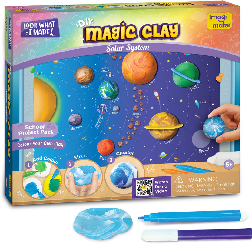 Imagimake Imagimake Magic Clay | Colour & Create | Solar System Craft Kit |DIY School Projects - Flipkart Deal