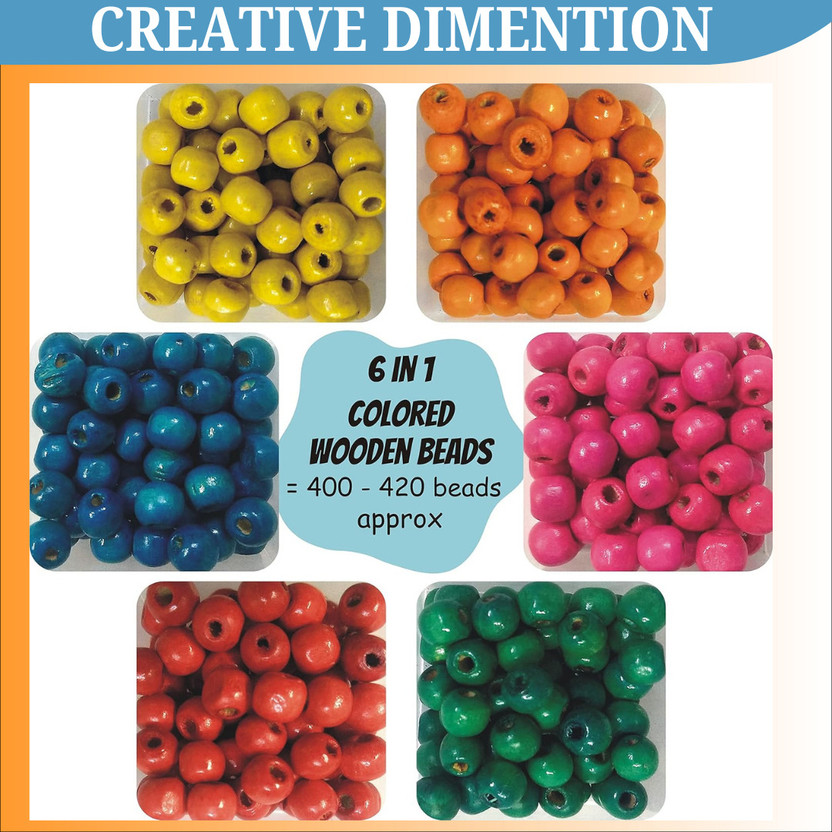 Qroof Wooden Beads for Jewelry Making, Art and Craft,Girls and DIY Projects